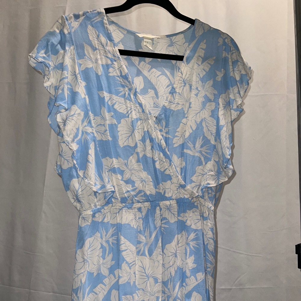Blue and White Floral Romper - Spring/Summer One Piece